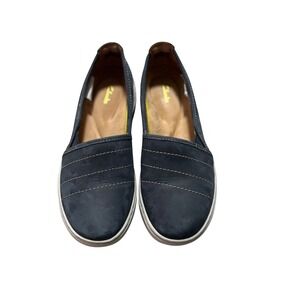 Clarks Womens Navy Blue Slip On Loafers Comfort Walking Shoes261710274045 Size 7